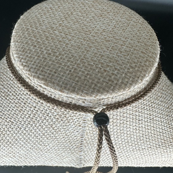 Polychrome Jasper Flower Pendant Necklace on Brown Rope - Picture 8 of 12